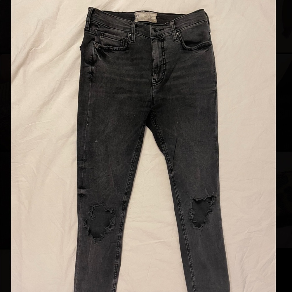 Free People Black Ripped Jeans